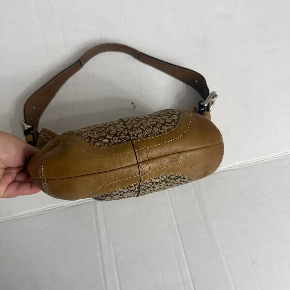 Coach Soho Signature Hobo Jacquard Hand Bag Y2K Brown /Beige - Picture 4 of 6
